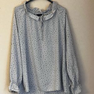 Grey and black ruffle top